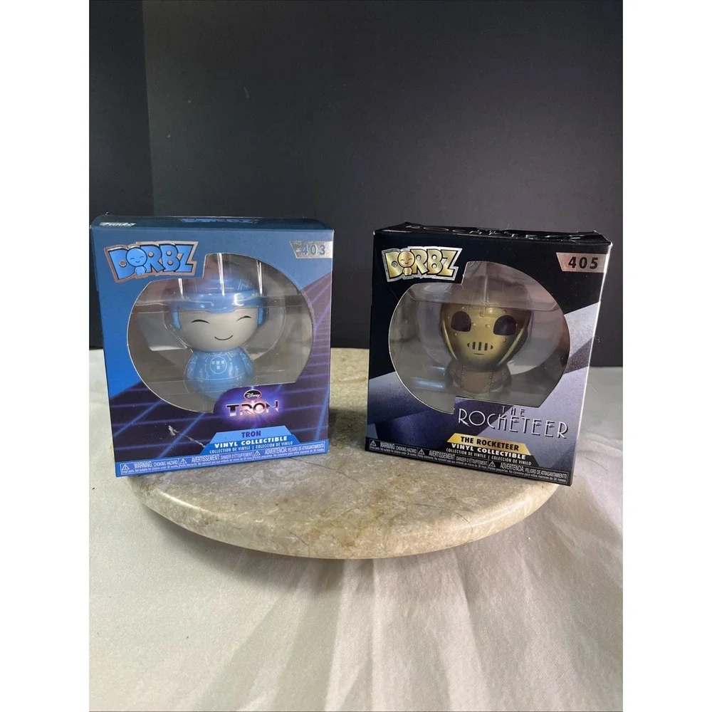 2 Funko Dorbz Disney The Rocketeer #405 And Tron #403 Both In Mint Condition